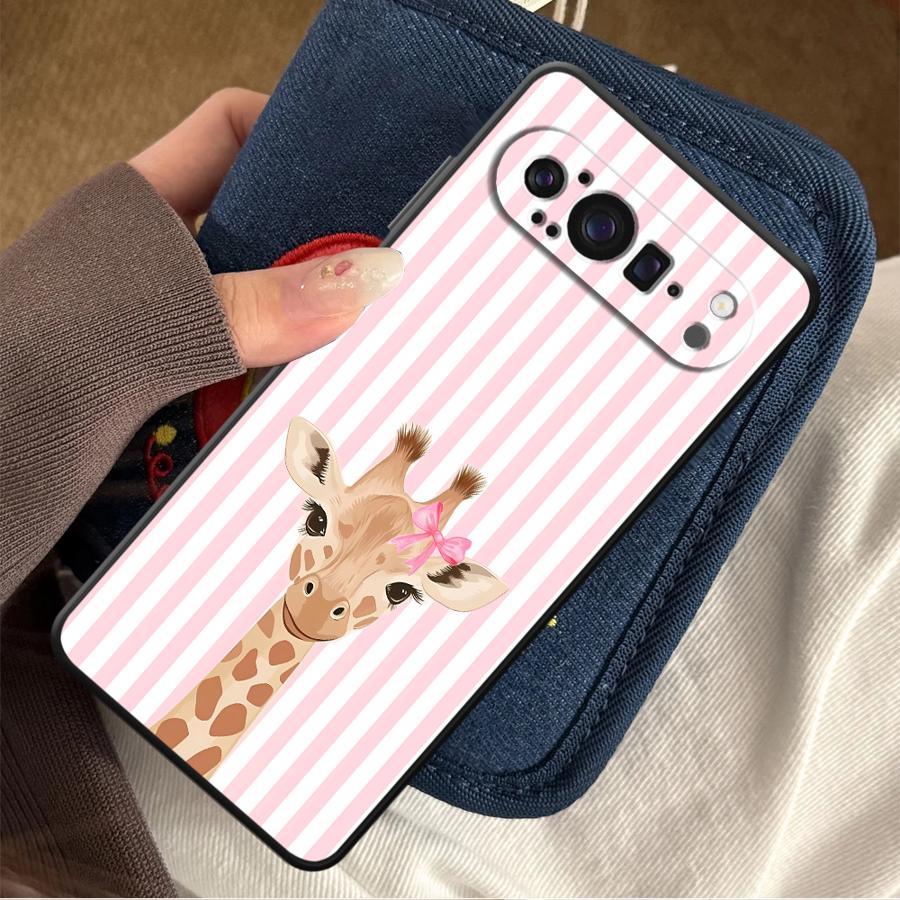Google Pixel 9 - Karikatür Zürafa Funda Telefon Kılıfı Google