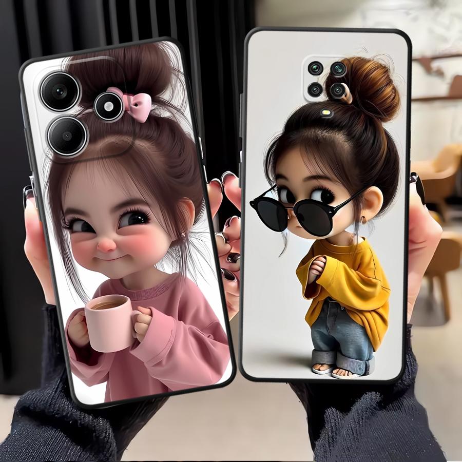 Xiaomi Redmi Note 14 - Karikatür Kız Desenli Telefon Kılıfı Xiaomi