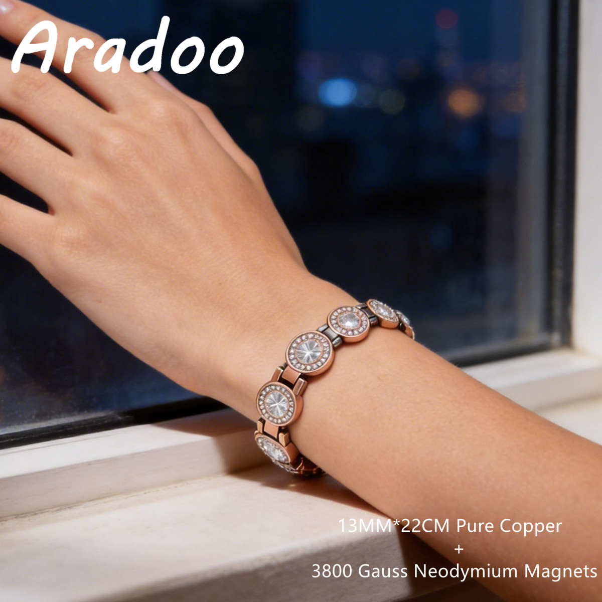 Meditation Headband Eeg - ARADOO 3800 Gauss Manyetik Kristal Bileklik